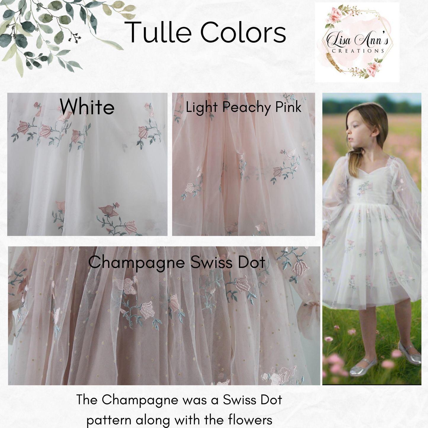 Tulle colors for flower girl dress