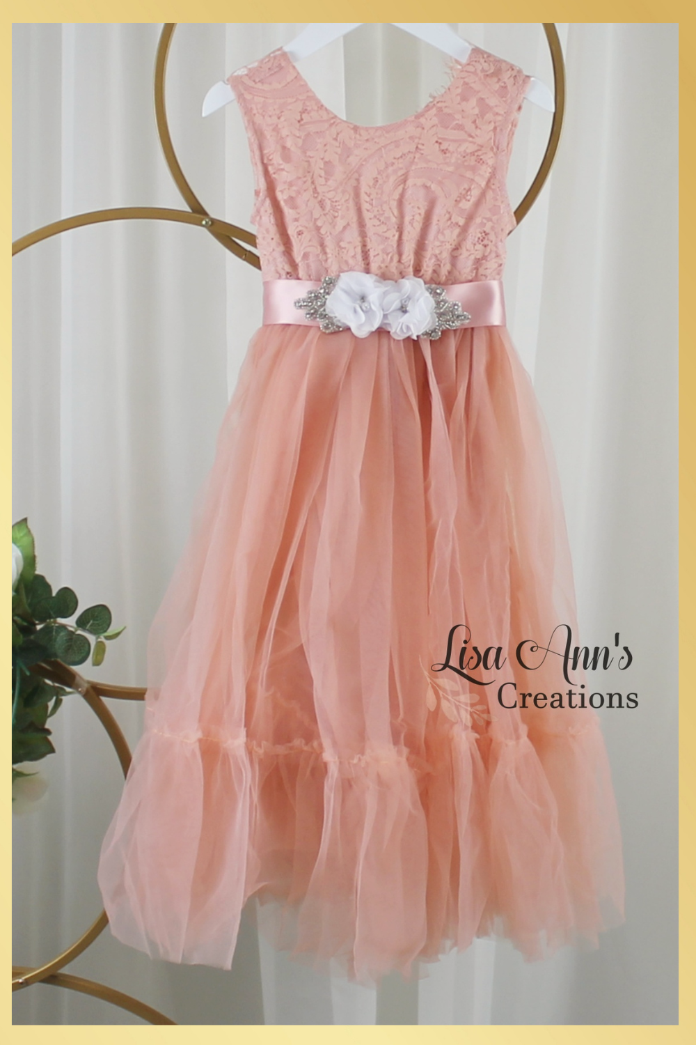 flower girl dresses in blush tulle and lace
