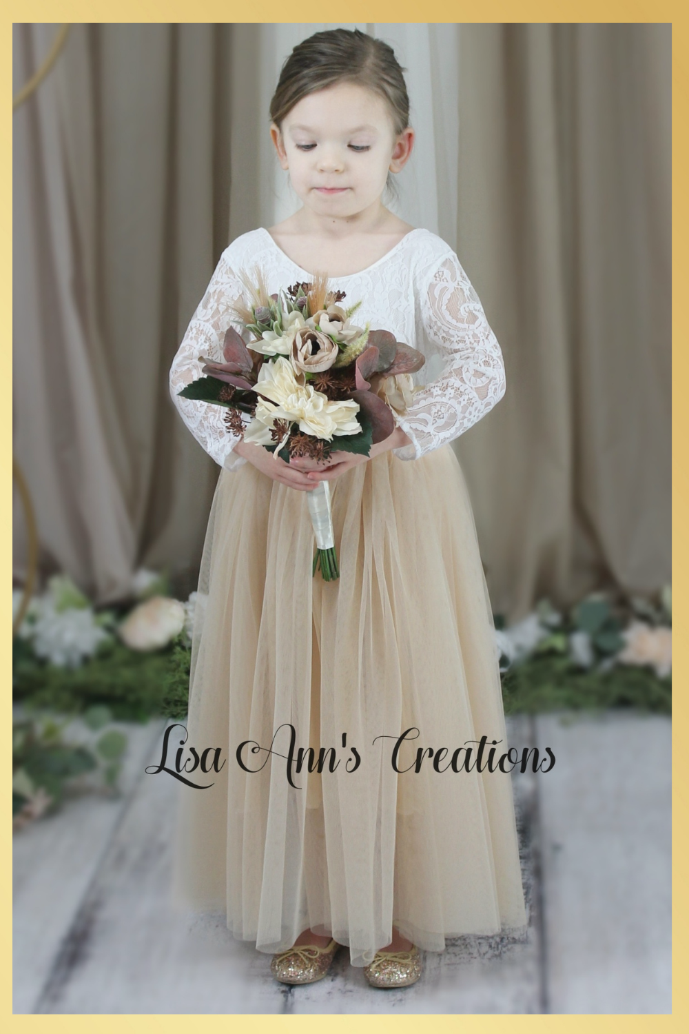 toddler flower girl dress in champagne