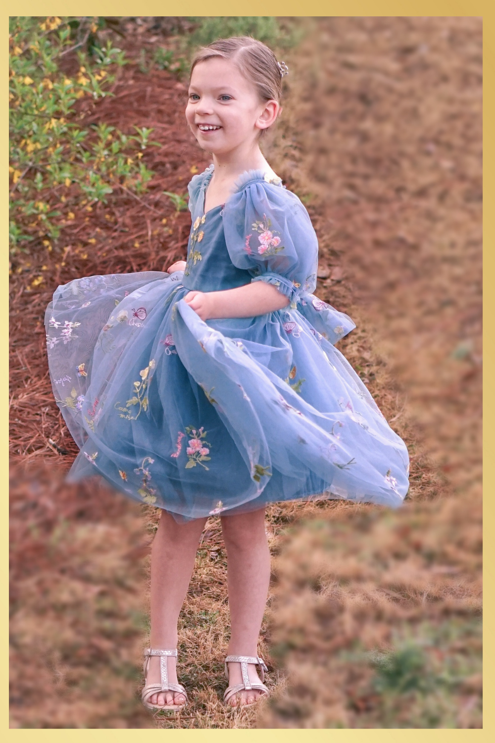 Girls Blue Easter Dress