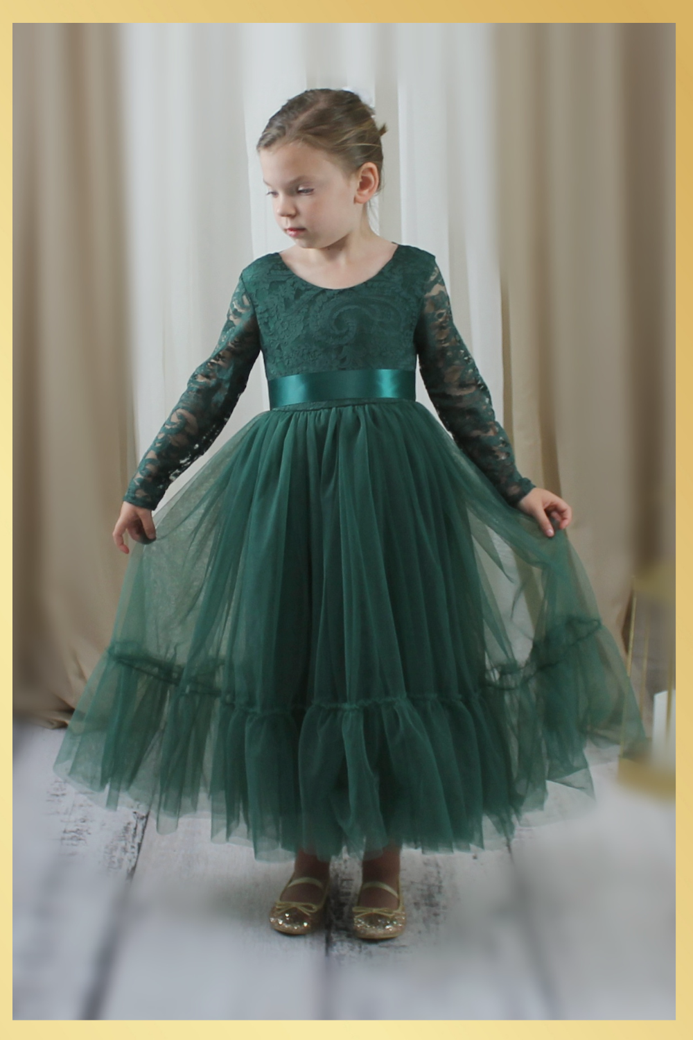 toddler Christmas dress in green