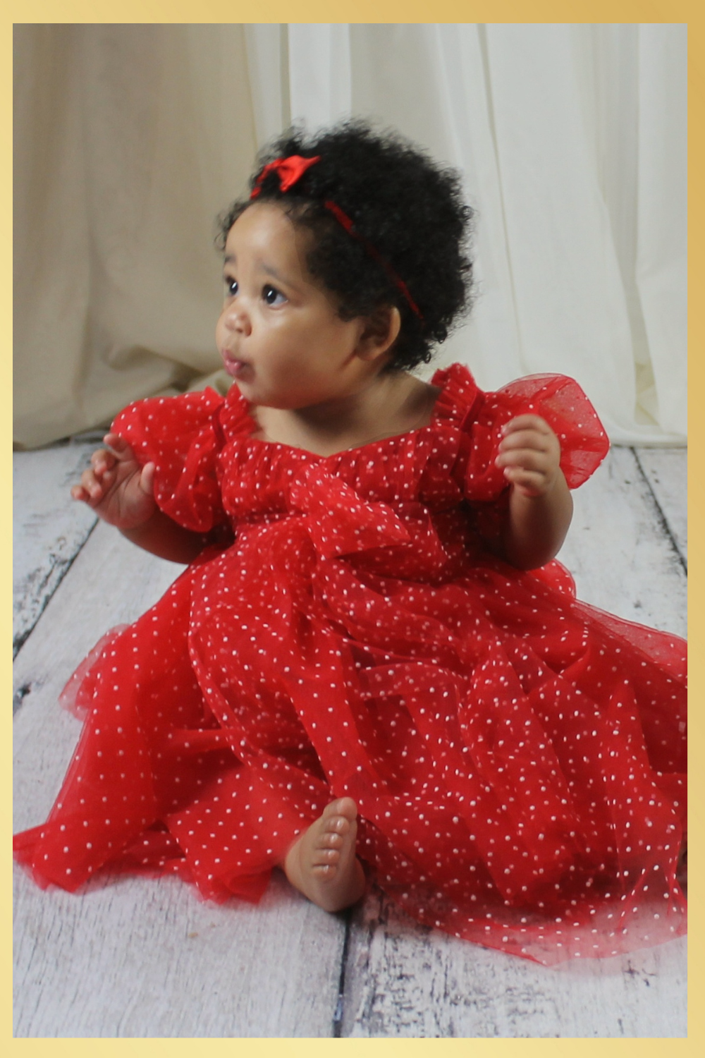 Christmas dress for baby girl in red