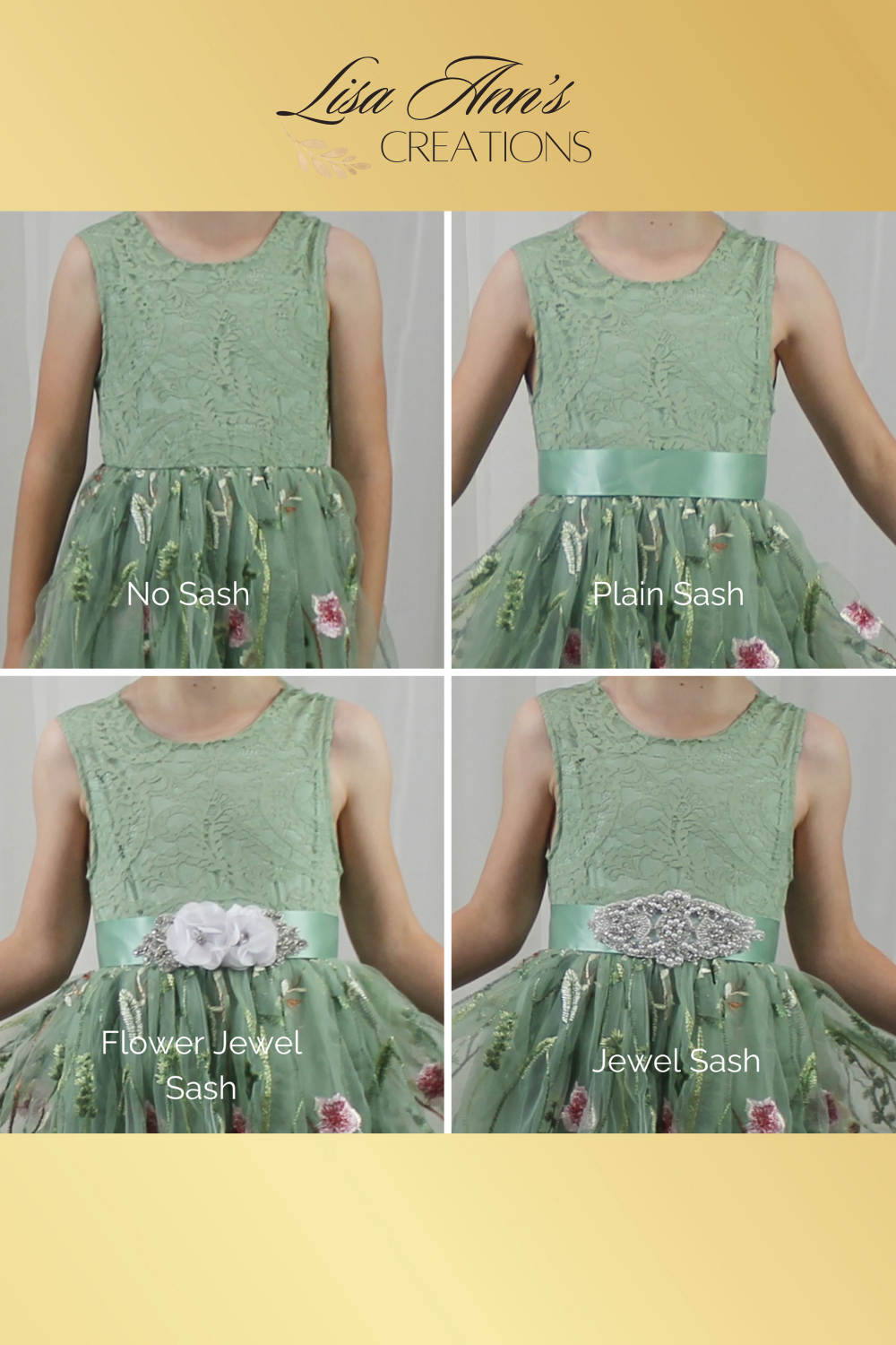 Sash choices for flower girl dress