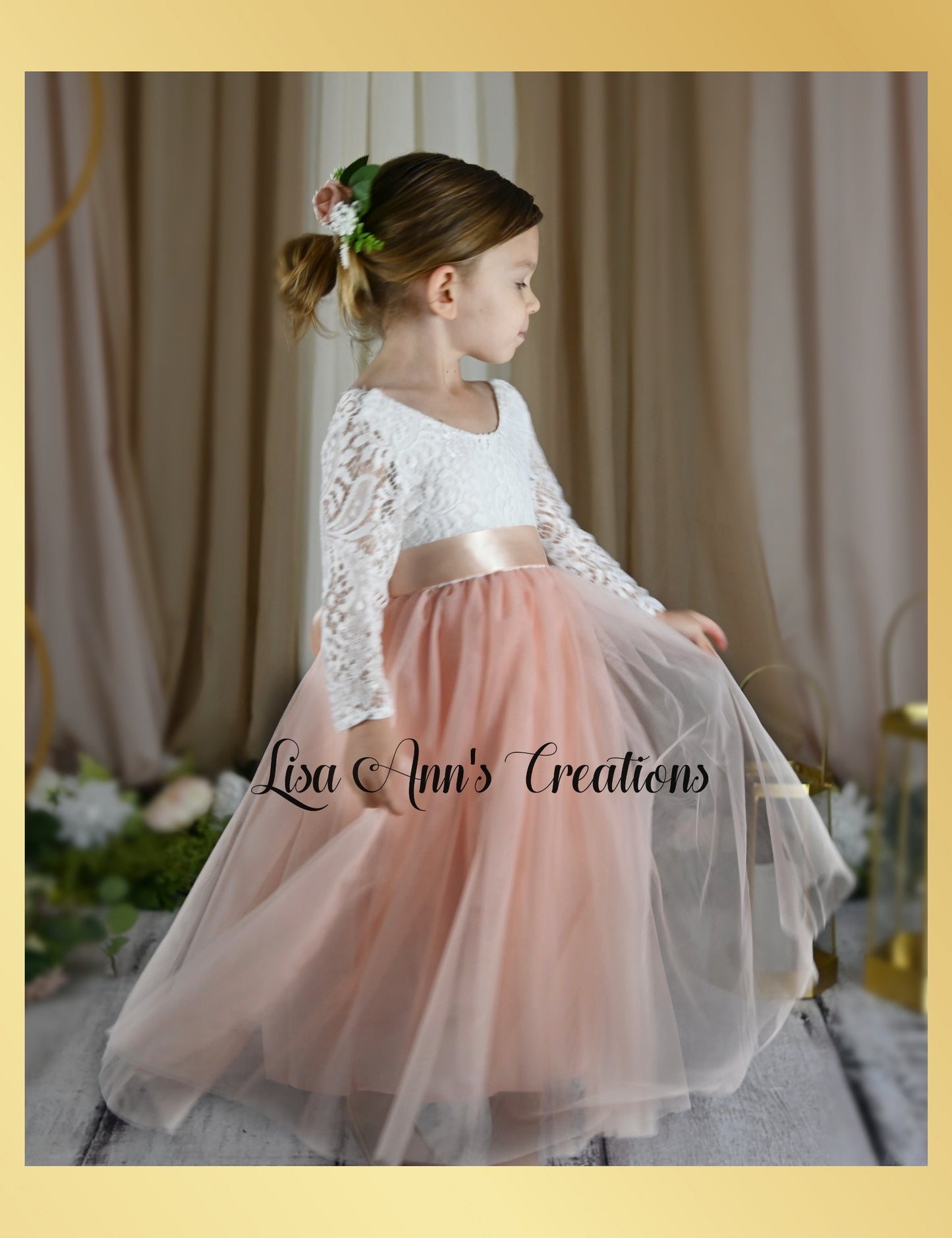 Flower Girl Dress light peach tulle