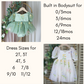 sizing for dresses. 