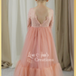 Flower girl dress in mermaid style in blush pink
