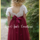 flower girl dress burgundy with sunflower