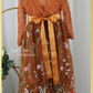 Fall floral flower girl dress burnt orange tulle and lace