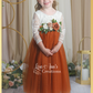 Burnt Orange Flower Girl Dress with custom floral sash