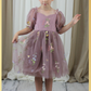 flower girl dress in dusty purple floral embroidery
