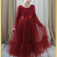 Wine Red Flower Girl Dress