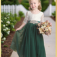 Holiday dress in green for little girl