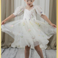 floral flower girl dress in ivory tulle