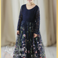 Navy Floral Girls Dress for Special Occasion