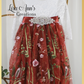 Junior Bridesmaid dress in rust floral tulle