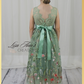 Toddler flower girl dress Sage floral flower girl dress in sleeveless lace style and full length skirt in tulle