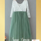 Sage Green Flower Girl dress in tulle and lace