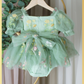 Fairytale flower girl dress in sage green