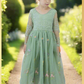 The Spring Poppy - Girls Floral Dress - Sage