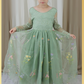 The Spring Poppy - Girls Floral Dress - Sage