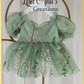 Sage Floral baby flower girl dress
