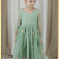 The Spring Poppy - Girls Floral Dress - Sage