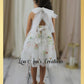 back of white spring floral dress for girls and babies
