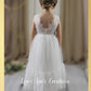 mini bride in white flower girl dress