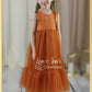 Flower Girl Dress Burnt Orange tulle and lace
