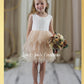 Champagne flower girl dress for boho wedding