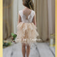 boho flower girl dress in champagne
