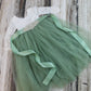 Bohemian flower girl dress in sage green 
