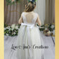Ivory flower girl dress sleeveless white lace and full length tulle