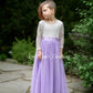 Junior bridesmaid dress lavender long sleeve