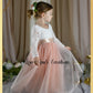Flower Girl Dress light peach tulle 